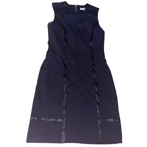 Of/Mercer Dress Women's 10 Navy Blue Sleeveless Full Zip Ponte Knit Stretch